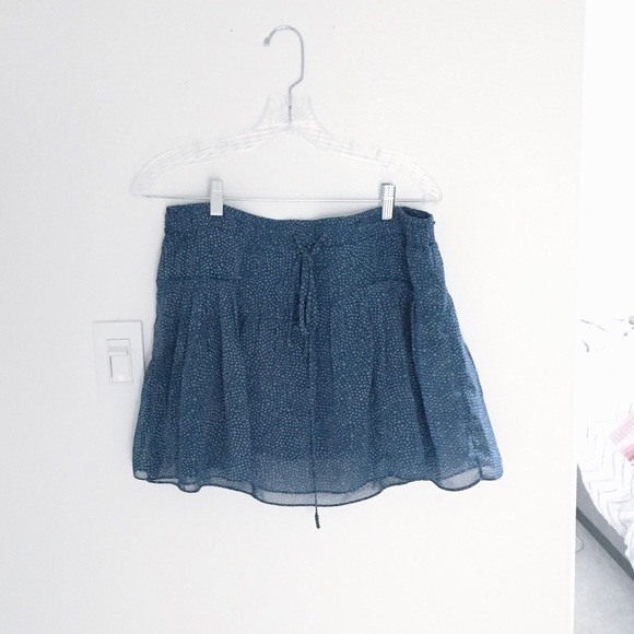 blue feminine and mini skirt