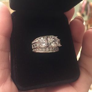 Sterling silver Diamonique ring