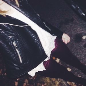 H&M BURGUNDY/MAROON HIGH RISE PANTS