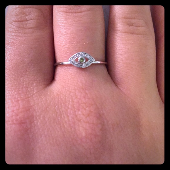 Dainty Bling Evil Eye Ring - Picture 1 of 1