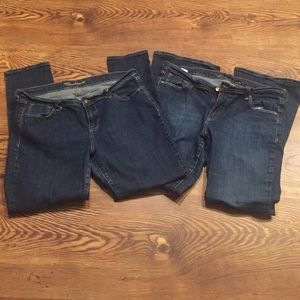 2 pair Old Navy dark wash jeans
