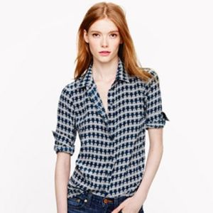 J Crew Owl Print Silk Blouse - NEW