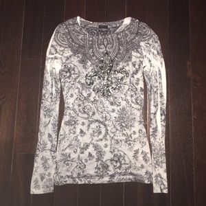 Beautiful party black long sleeve top!
