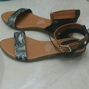 Snake ankle strap sandals