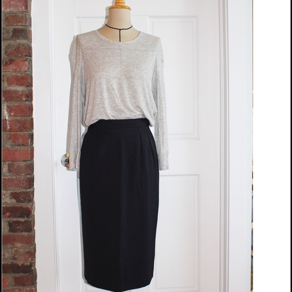 SOLD Vintage YSL Wool Gabardine Skirt