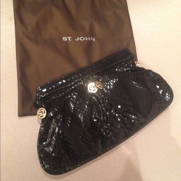 Authentic St. John evening clutch w.gold hardware! - Picture 4 of 4