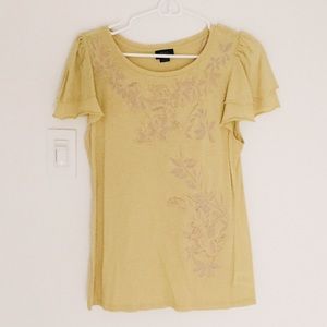 chartreuse tired sleeve top