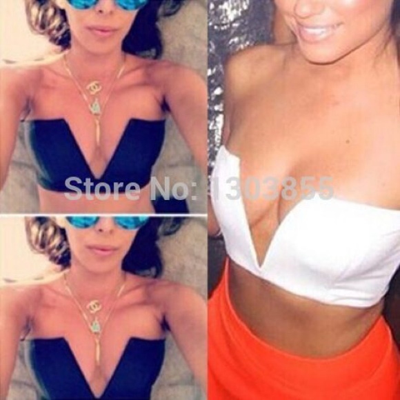 Deep V Cut Plunge Crop Top