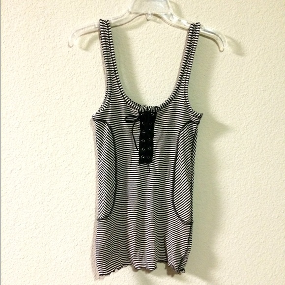 Free People Corset Lace Up Tank Top