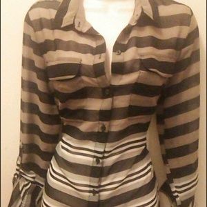 Ombre striped button up