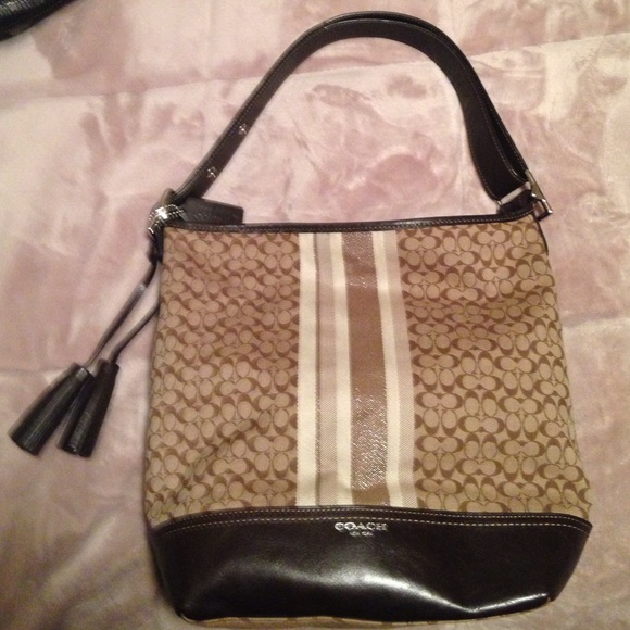 Large Brown signature authentic coach purse