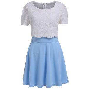 Color-block With Zipper Pleated Dress