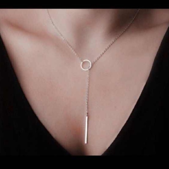 Circle & Bar necklace - Silver