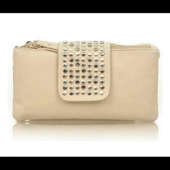 Beige Studded Clutch - Picture 2 of 4