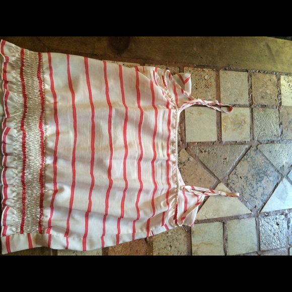 chiffon pink & cream striped tank top - Picture 2 of 3