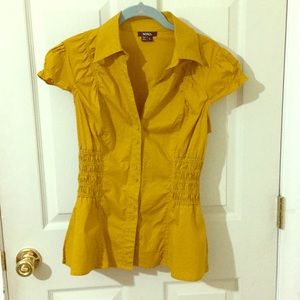 XOXO top in mustard yellow