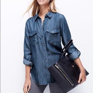 Ann Taylor chambray boyfriend shirt