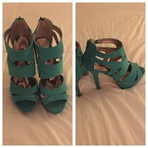 Suede Turquoise High heels