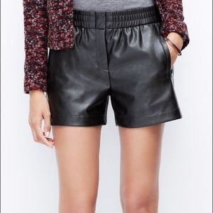 Ann Taylor black vegan leather shorts