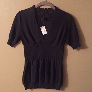 Short Sleeve Navy FENDI Sweater