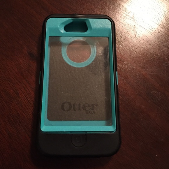 Black and teal Otter Box iPhone 4 or 4s