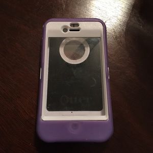 Purple and white Otter Box iPhone 4 or 4s
