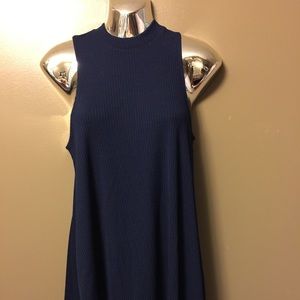 Forever 21 Navy Blue Ribbed Flare Dress