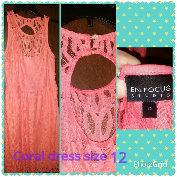 Like New Coral sleeveless dress.  Size 12