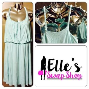 LOFT Mint Green Twisted Shoulder Strap Dress