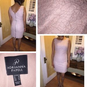 Adrianna Papell Boatneck Lace Sheath Dress