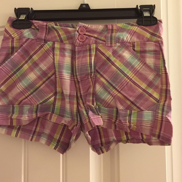 Just A Girl plaid shorts