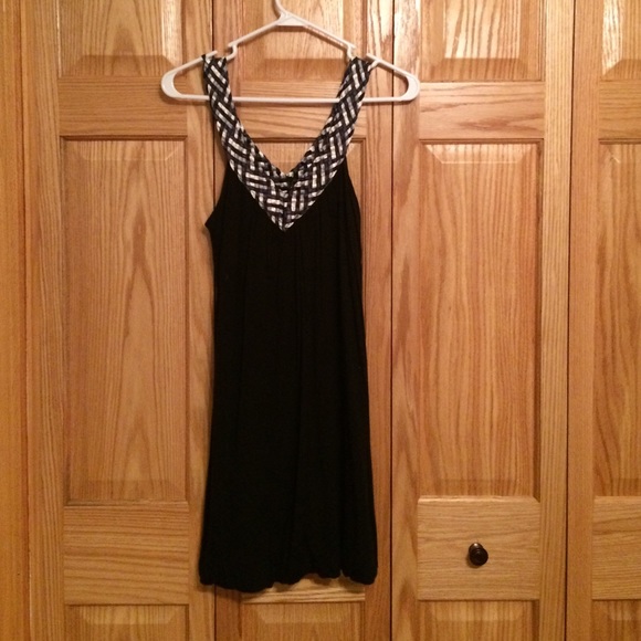FLASH SALE Soprano Black Dress w/ Woven Neckline