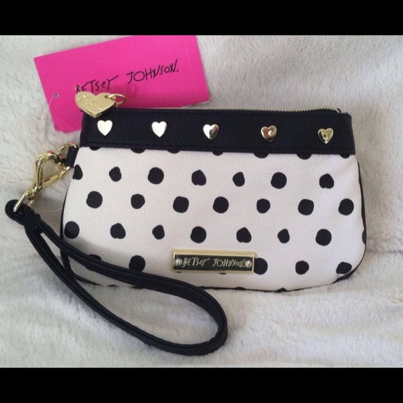 Betsey Johnson Clutches & Wallets - NWT BETSEY JOHNSON POLKA DOT WRISTLET PURSE $58