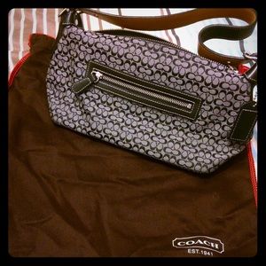 Black mini "C" signature coach handbag