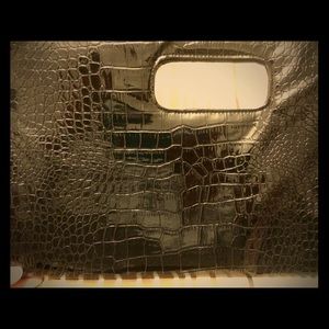 Black snake skin pattern clutch