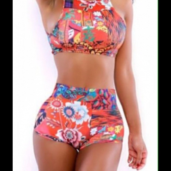 Other - Floral two piece swimwear