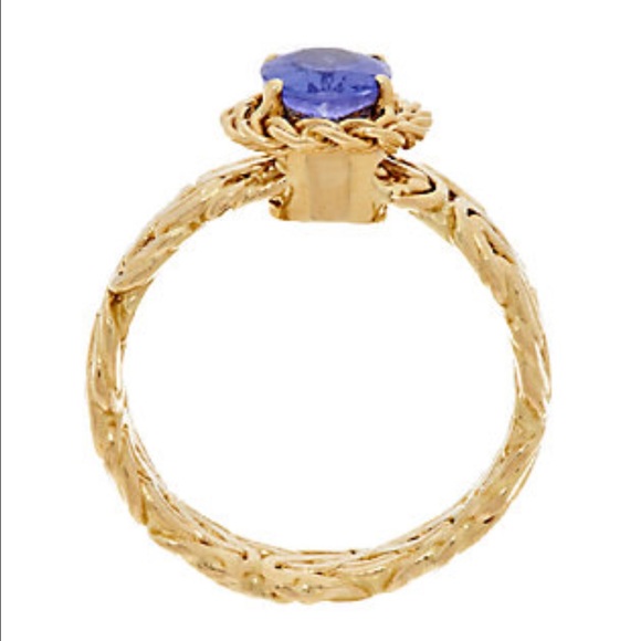 1 CT AA TANZANITE SET IN A 14k BYZANTINE BAND - Picture 2 of 4