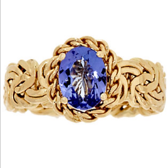 1 CT AA TANZANITE SET IN A 14k BYZANTINE BAND - Picture 3 of 4