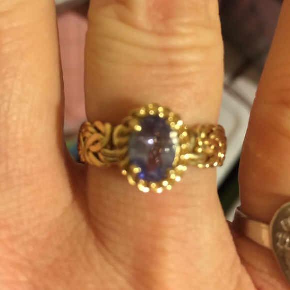 1 CT AA TANZANITE SET IN A 14k BYZANTINE BAND - Picture 4 of 4