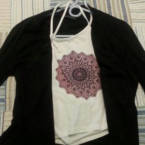 Brandy suede sweater and halter