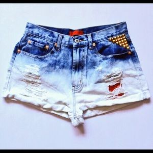 Ocean Ombré Studded Shorts