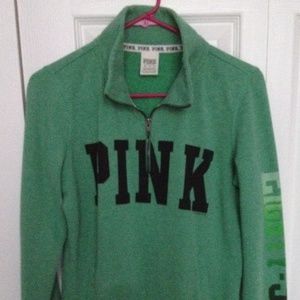 Green Pink quarter zip