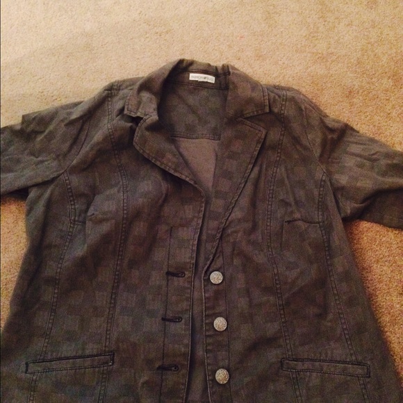 Gray pattern jacket plus size