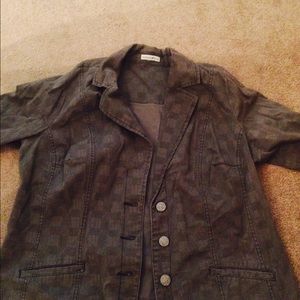 Gray pattern jacket plus size