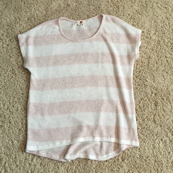 Cute pink and white sweater