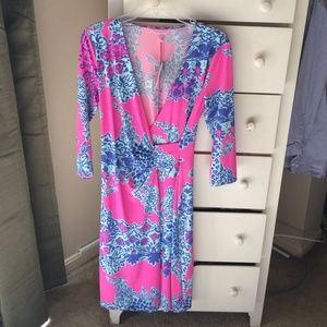 Lilly pulitzer dress pop pink on the square