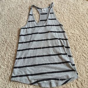 Sequined Striped tank top