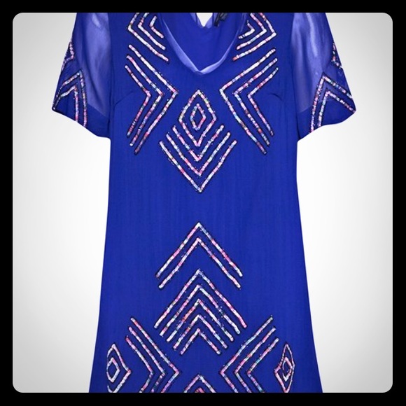 French Connection blue sequined dress