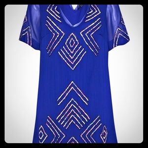 French Connection blue sequined dress