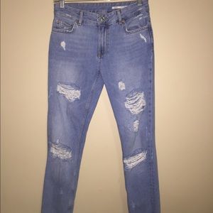 Zara woman destroyed boyfriend jeans s/s14